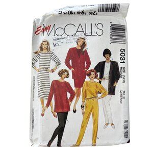 90s McCalls 5031 Sewing Pattern Size Medium 14-16 Cardigan Tops Skirt Pants CUT